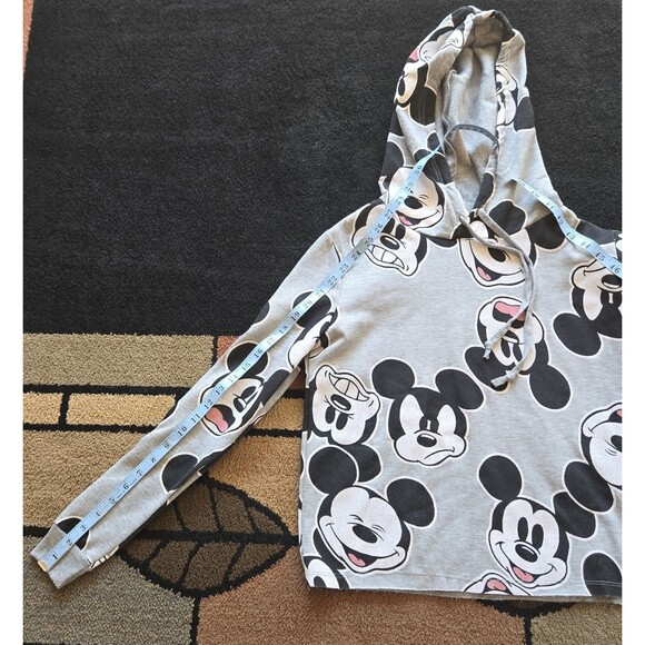 Mickey Mouse All Over Print Hoodie Women’s Small Disney Sweatshirt Grey - Picture 5 of 8